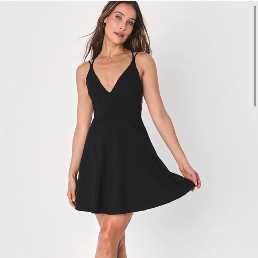 Lulus Believe In Love Backless Skater Dress NWT